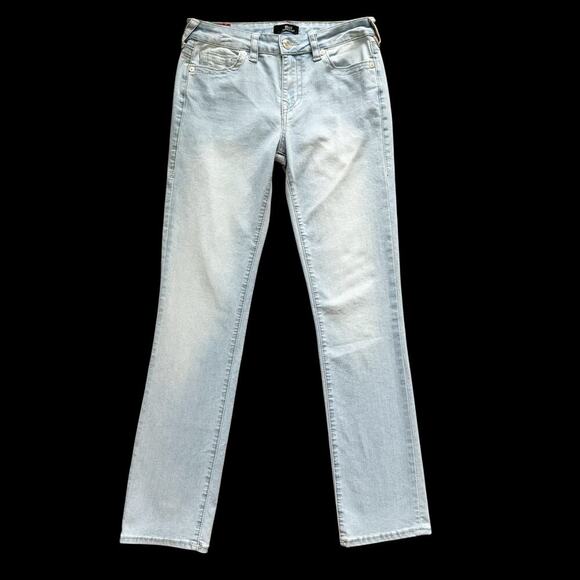 True Religion Billie Jeans Womens 28 Light Wash Mid Rise Straight Denim Pants - Picture 1 of 16